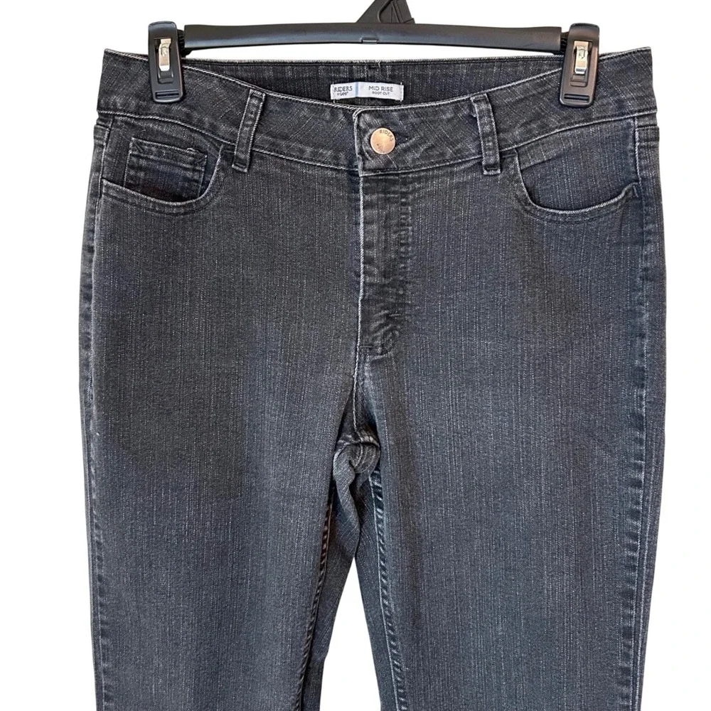 Riders by Lee‎ Jeans Womens 14L Black Mid Rise Bootcut Faded Casual Y2K Classic